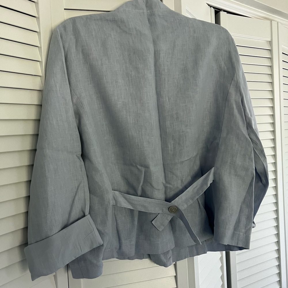 Linen Light Gray Button-Up Jacket - image 2